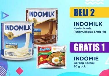 Promo Harga INDOMILK Susu Kental Manis Cokelat, Putih 370 gr - Indomaret