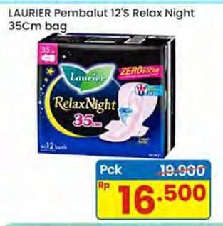 Promo Harga Laurier Relax Night 35cm 12 pcs - Indomaret