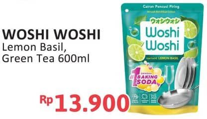 Promo Harga Woshi Woshi Dishwash  Green Tea, Lime Lemon Basil 600 ml - Alfamidi