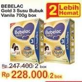 Promo Harga BEBELAC 3 Gold Susu Pertumbuhan Vanila 700 gr - Indomaret