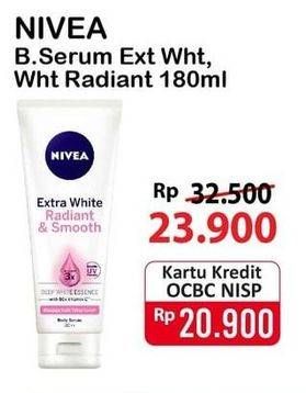 Promo Harga NIVEA Body Serum Extra White Radiant Smooth 180 ml - Alfamart