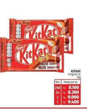 Promo Harga KIT KAT Chocolate 4 Fingers Chocolate 35 gr - Lotte Grosir