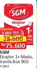 Promo Harga SGM Eksplor 1+ Susu Pertumbuhan Madu, Vanila 900 gr - Alfamart