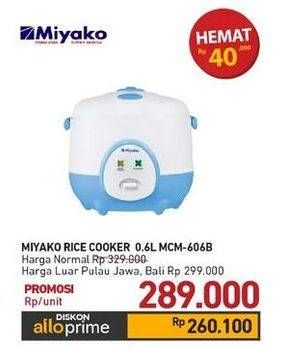 Promo Harga Miyako MCM-606 B Magic Com  - Carrefour