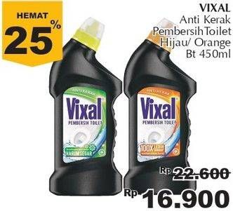 Promo Harga VIXAL Cairan Pembersih Toilet Anti Kerak Hijau, Orange 450 ml - Giant