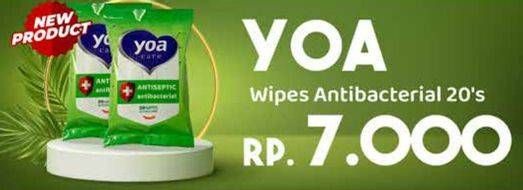 Promo Harga YOA Wipes Antibacterial 20 pcs - Yogya