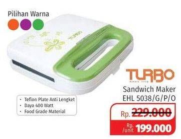 Promo Harga TURBO EHL-5038 | Toaster Green, Orange, Purple  - Lotte Grosir