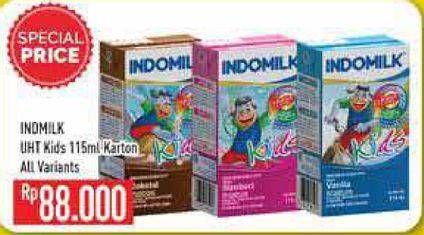 Promo Harga INDOMILK Susu UHT Kids All Variants 115 ml - Hypermart