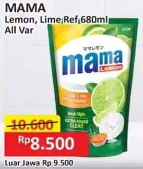 Promo Harga Mama Lemon & Lime 680 ml   - Alfamart