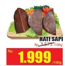 Promo Harga Beef Liver (Hati Sapi) per 100 gr - Hari Hari