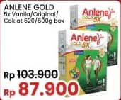 Promo Harga Anlene Gold Plus 5x Hi-Calcium Coklat, Original, Vanila 640 gr - Indomaret