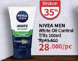 Promo Harga Nivea Men Facial Foam White Oil Clear Anti-Shine + Purify 100 ml - Guardian