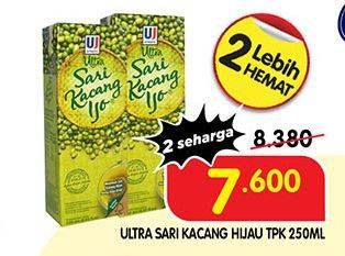 Promo Harga ULTRA Sari Kacang Ijo 250 ml - Superindo