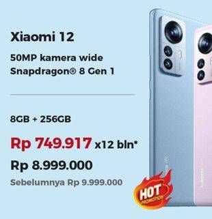 Promo Harga Xiaomi 12 8 GB + 256 GB  - Erafone