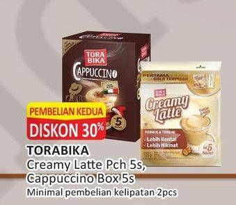 Promo Harga TORABIKA Creamy Latte/Cappucino 5Pcs  - Alfamart