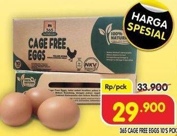 Promo Harga 365 Cage Free Eggs 10 pcs - Superindo