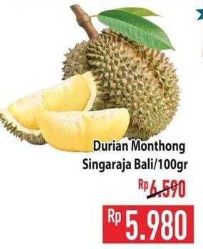Promo Harga Durian Monthong Singaraja Bali per 100 gr - Hypermart