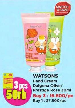 Promo Harga Watsons Dalgona Hand Cream Olive, Prestige Rose 30 ml - Watsons