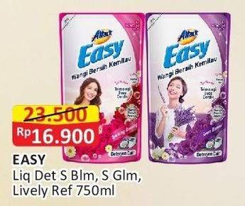 Promo Harga Attack Easy Detergent Liquid Lively Energetic, Sparkling Blooming 750 ml - Alfamart