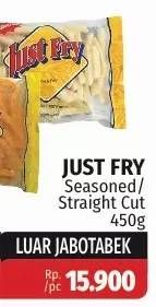 Promo Harga JUST FRY French Fries Seasoned, Straight Cut 450 gr - Lotte Grosir