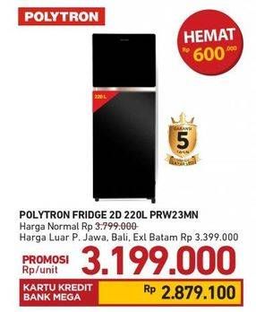 Promo Harga POLYTRON PRW-23MN Kulkas  - Carrefour