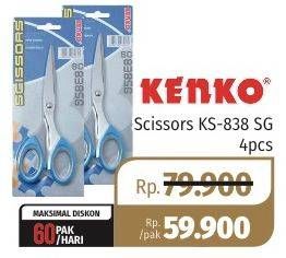 Promo Harga KENKO Scissor KS-838 SG 4 pcs - Lotte Grosir