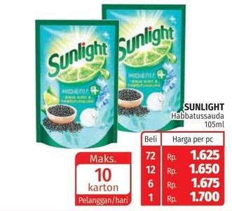 Promo Harga SUNLIGHT Pencuci Piring Higienis Plus With Habbatussauda 105 ml - Lotte Grosir