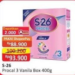 Promo Harga S26 Procal Susu Pertumbuhan Vanilla 400 gr - Alfamart