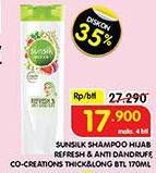 Promo Harga SUNSILK Shampoo Refresh & Anti Dandruff, Thick & Long  - Superindo