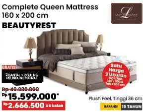 Promo Harga Lady Americana Beautyrest Complete Queen Bed Set 160 X 200 Cm  - COURTS