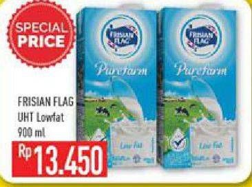 Promo Harga FRISIAN FLAG Susu UHT Purefarm Low Fat 900 ml - Hypermart