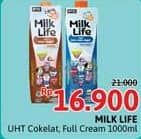 Promo Harga Milk Life UHT Full Cream, Cokelat 1000 ml - Alfamidi