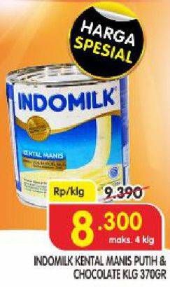 Promo Harga INDOMILK Susu Kental Manis Cokelat, Plain 370 gr - Superindo