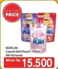 Promo Harga SO KLIN Liquid Detergent + Anti Bacterial Violet Blossom, + Softergent Pink, + Anti Bacterial Red Perfume Collection 750 ml - Hypermart