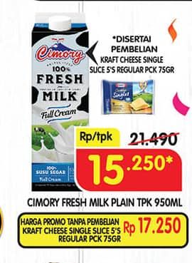 Promo Harga Cimory Fresh Milk Full Cream 950 ml - Superindo