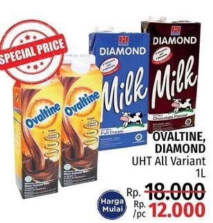 Promo Harga Ovaltine, Diamond UHT  - LotteMart