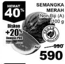 Promo Harga Semangka Merah Non Biji per 100 gr - Giant