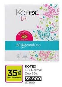 Promo Harga KOTEX Lux Normal Deo 60 pcs - Watsons