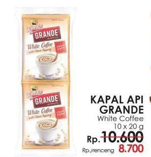 Promo Harga Kapal Api Grande White Coffee per 10 sachet 20 gr - Lotte Grosir