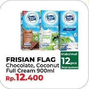 Promo Harga FRISIAN FLAG Susu UHT Purefarm Coklat, Coconut, Full Cream 900 ml - Yogya