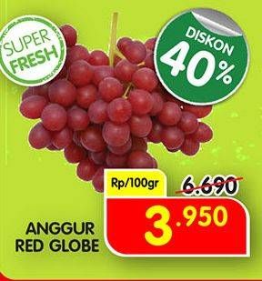 Promo Harga Anggur Red Globe per 100 gr - Superindo