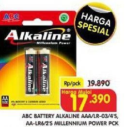 Promo Harga ABC Battery Alkaline LR03/AAA, LR6/AA 2 pcs - Superindo