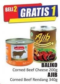 Promo Harga BALIKO Corned Beef Cheese 200gr/AJIB Corned Beef Rendang 340gr  - Hari Hari