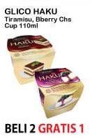 Promo Harga GLICO Haku Blueberry Cheesecake Cup, Tiramisu Cup 110 ml - Alfamart