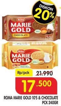 Promo Harga ROMA Marie Gold Chocolate, Original 240 gr - Superindo