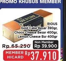 Promo Harga Rious Gold Cake Choco Cheese 400 gr - Hypermart
