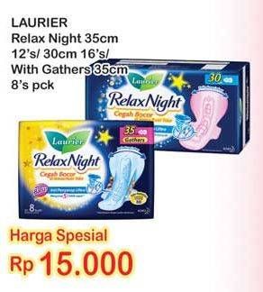 Promo Harga LAURIER Relax Night Gathers 35cm 8s / 12s  - Indomaret