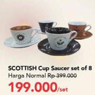 Promo Harga Scottish Cup Saucer Set of 8  - Carrefour