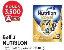 Promo Harga NUTRILON Royal 3 Susu Pertumbuhan Vanila, Madu 400 gr - Alfamart
