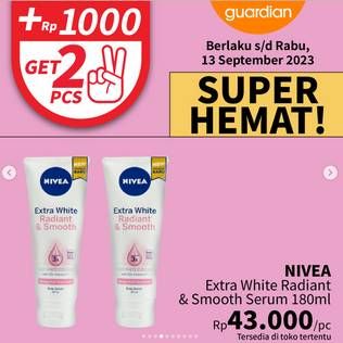Promo Harga Nivea Body Serum Extra White Radiant Smooth 180 ml - Guardian